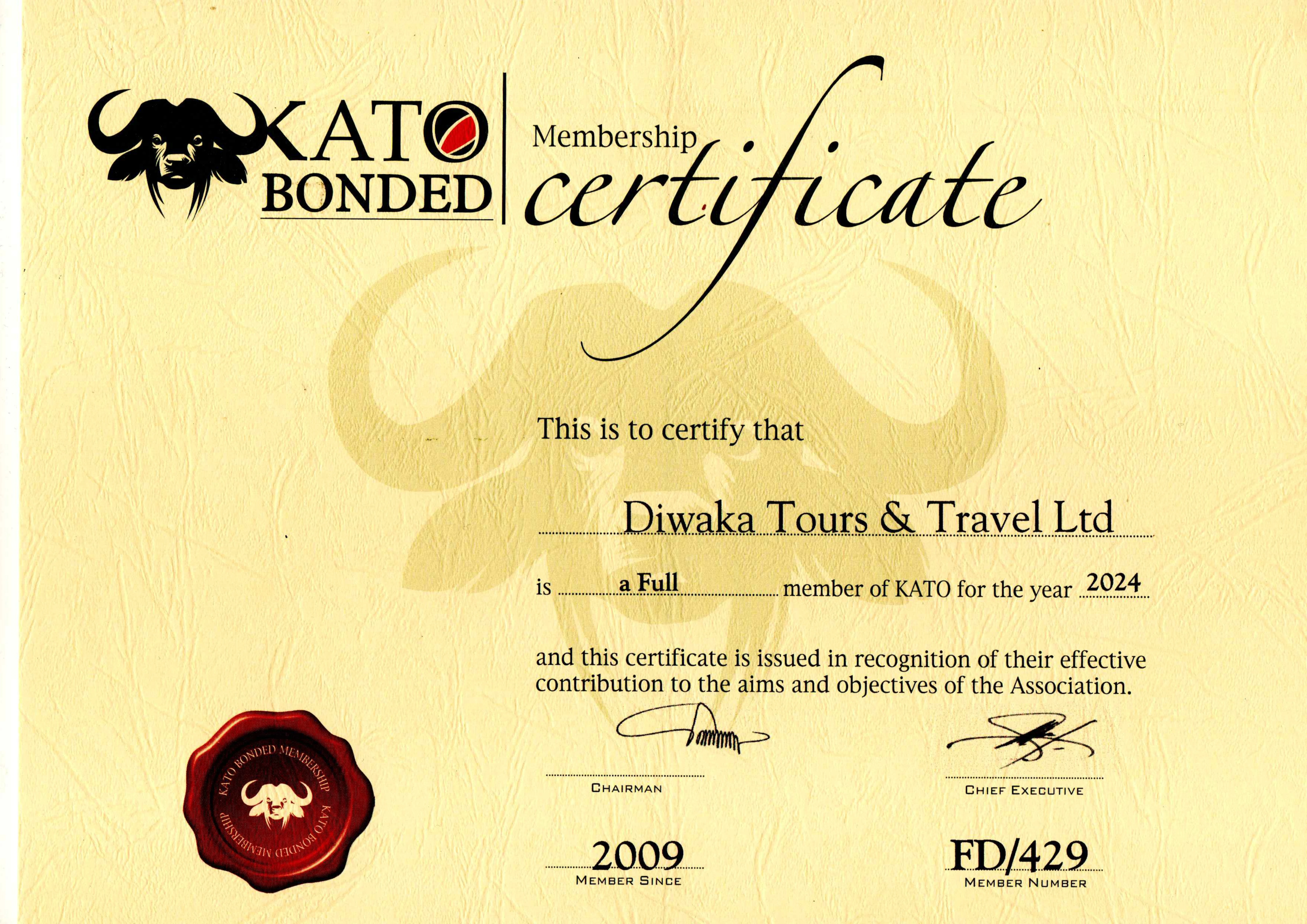 KATO certificate
